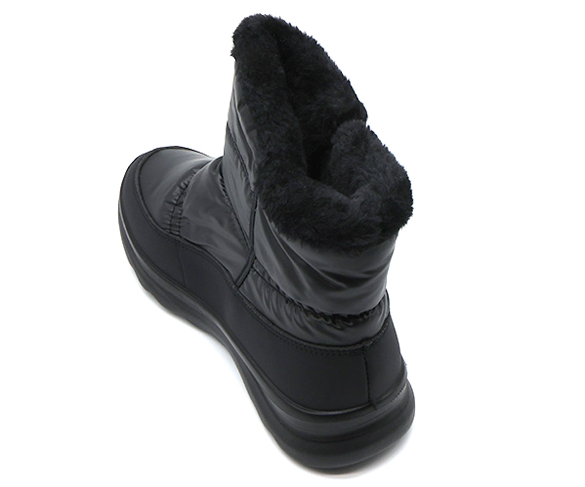 black nylon ankle boot