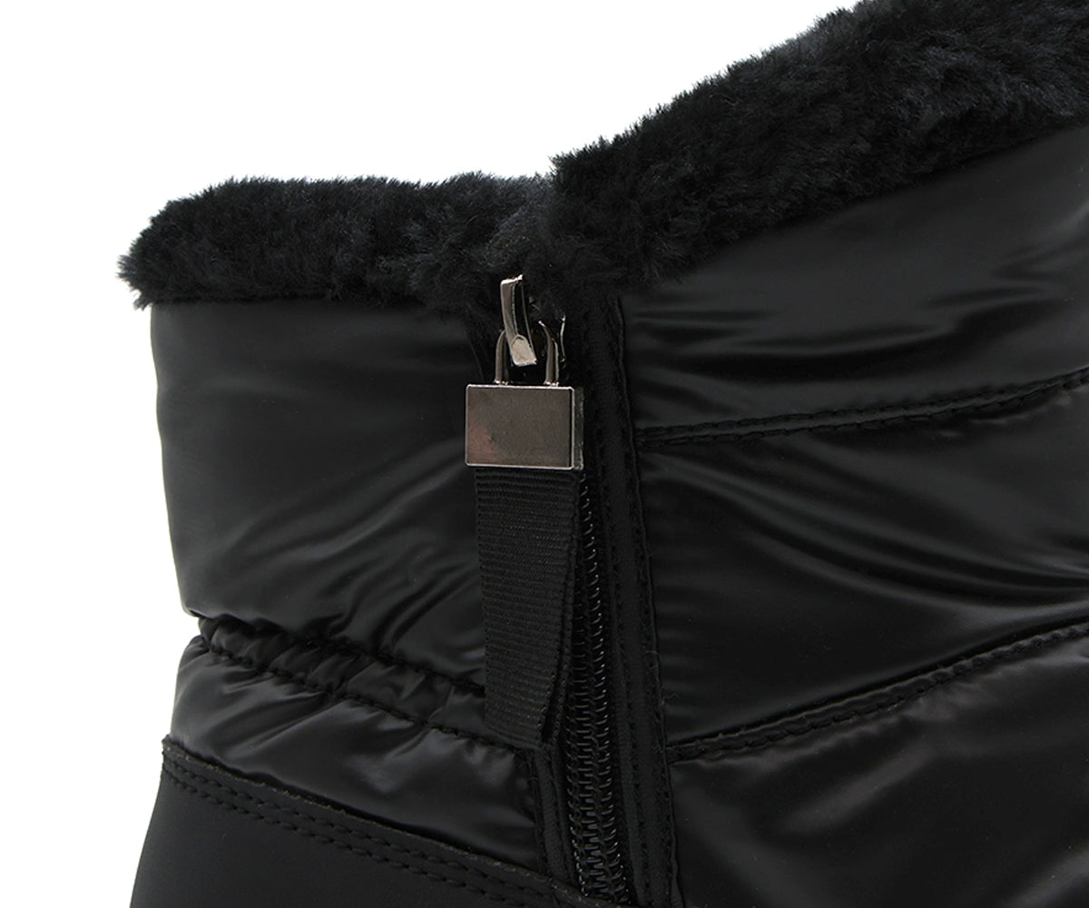 black nylon ankle boot