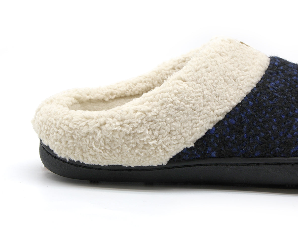 navy memory foam fleece slippers