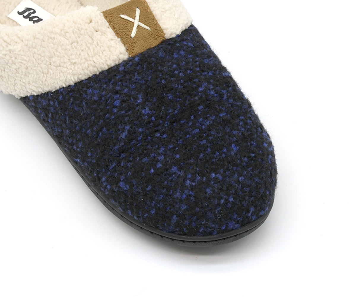 navy memory foam fleece slippers