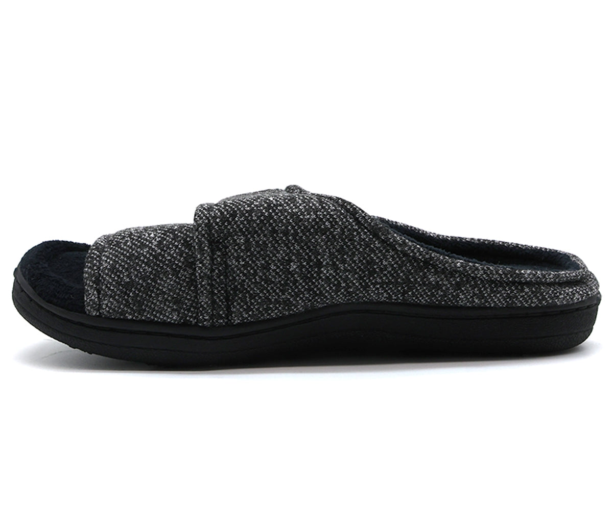 drk grey velcro house slippers