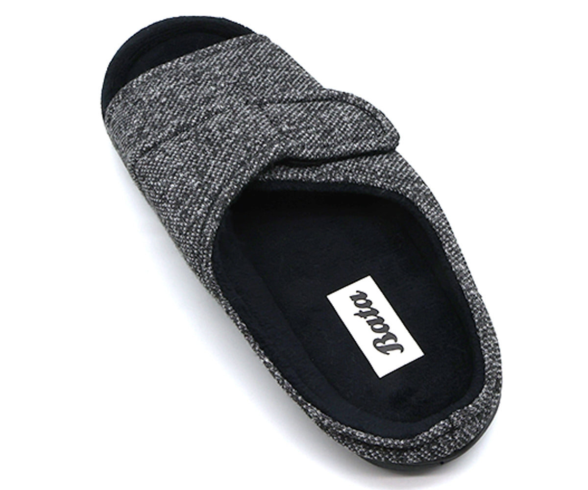 drk grey velcro house slippers