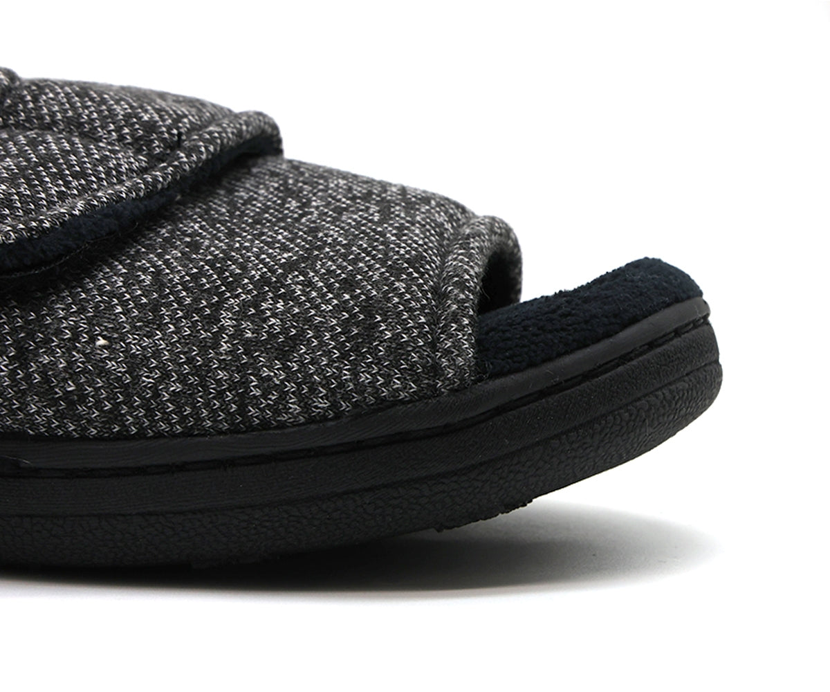 drk grey velcro house slippers