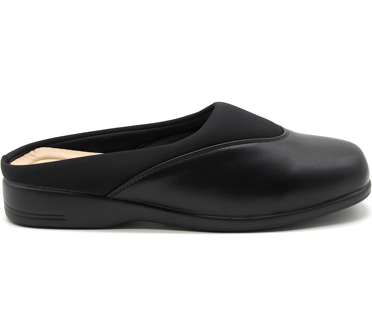 comfit wedge lycra mixed black clog
