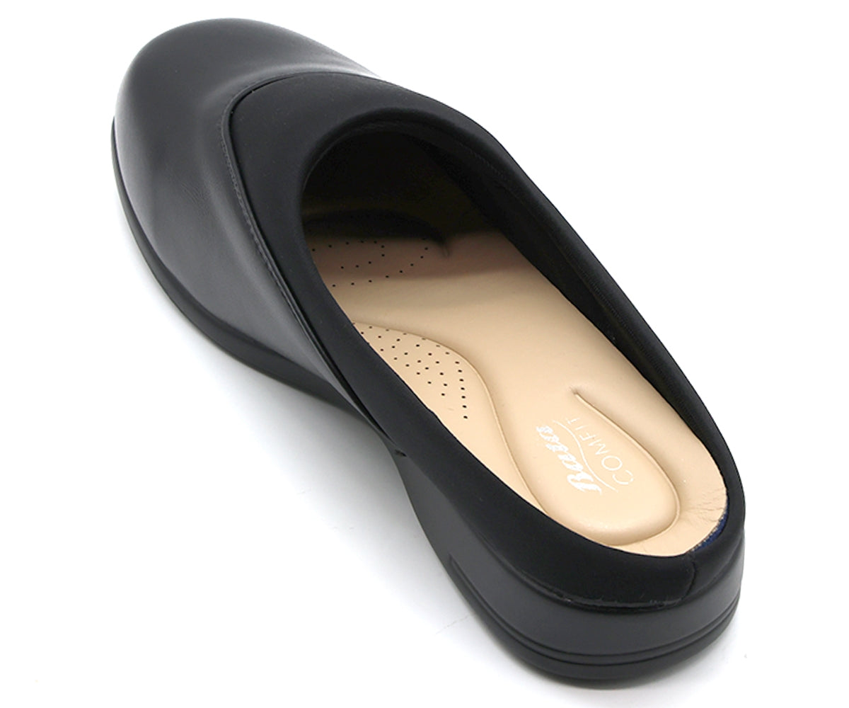 comfit wedge lycra mixed black clog