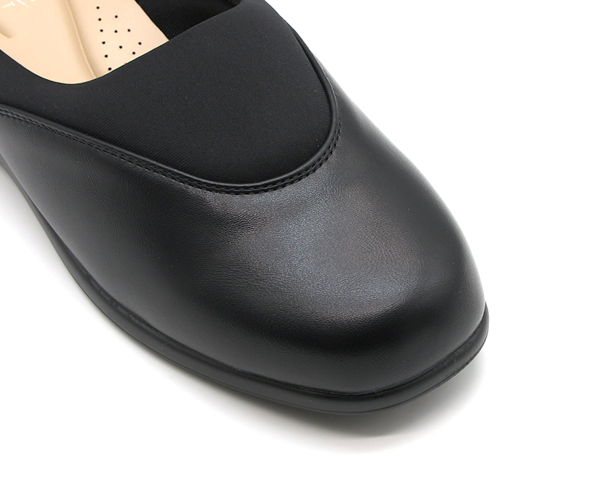 comfit wedge lycra mixed black clog
