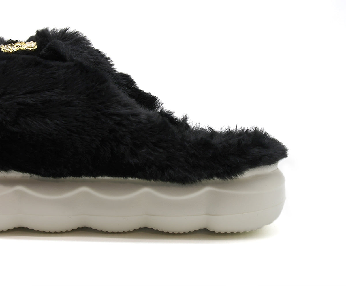 black embellished house slipper