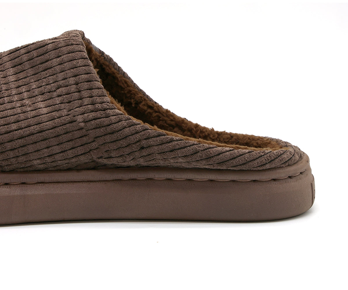 brown striped house slipper