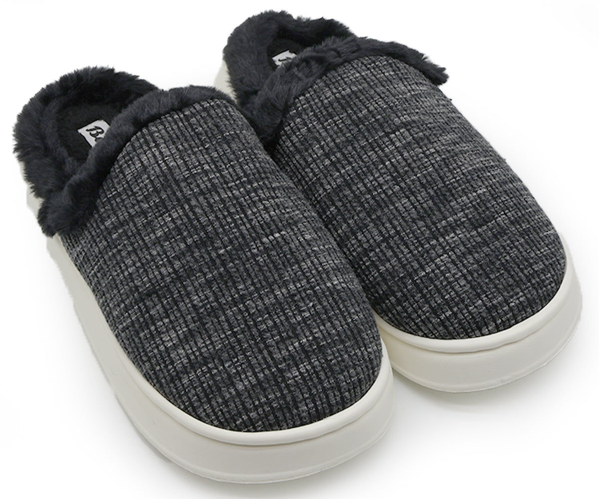 black plaid contrast slipper