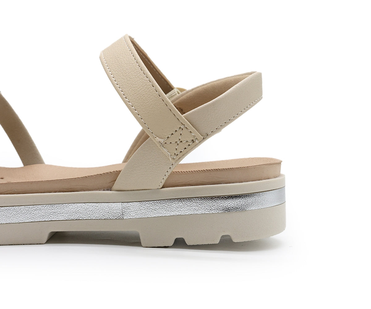 dry tech grey & cream embellished sandals