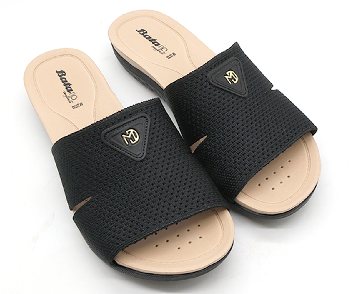 dry tech black knit slides