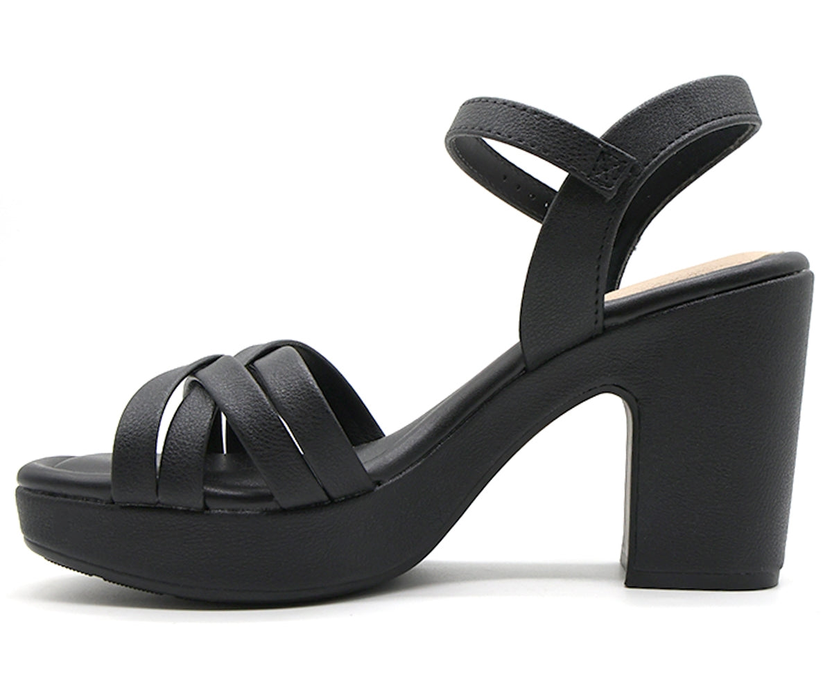BR Comfy Strappy Black Sandals