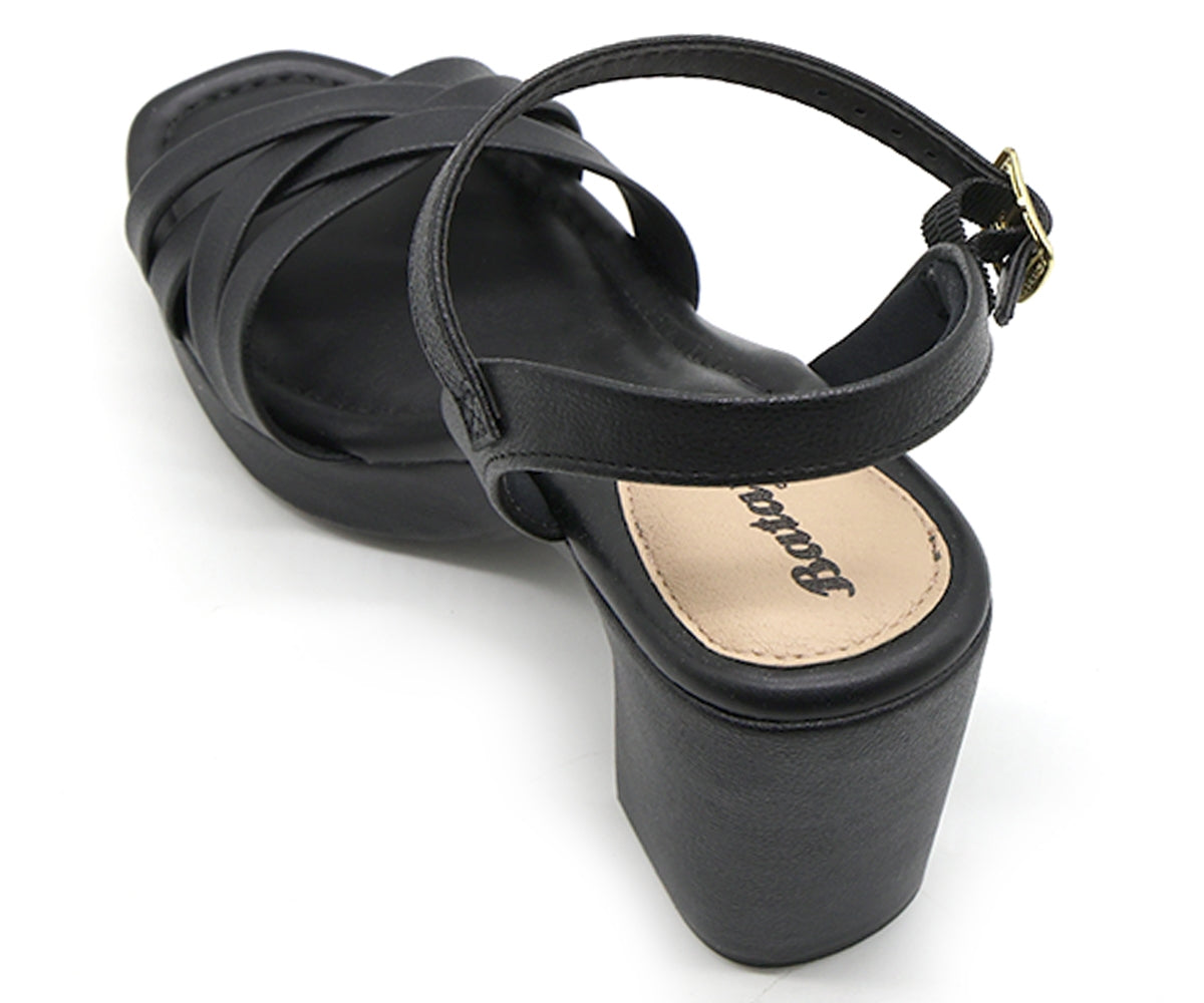 BR Comfy Strappy Black Sandals