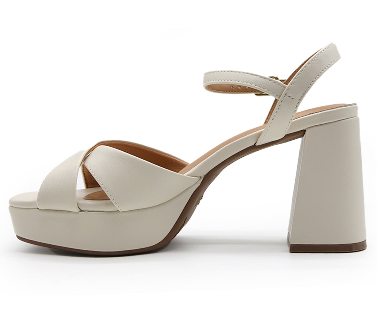 BR OFF-WHITE CROSSOVER PLATFORM SANDAL
