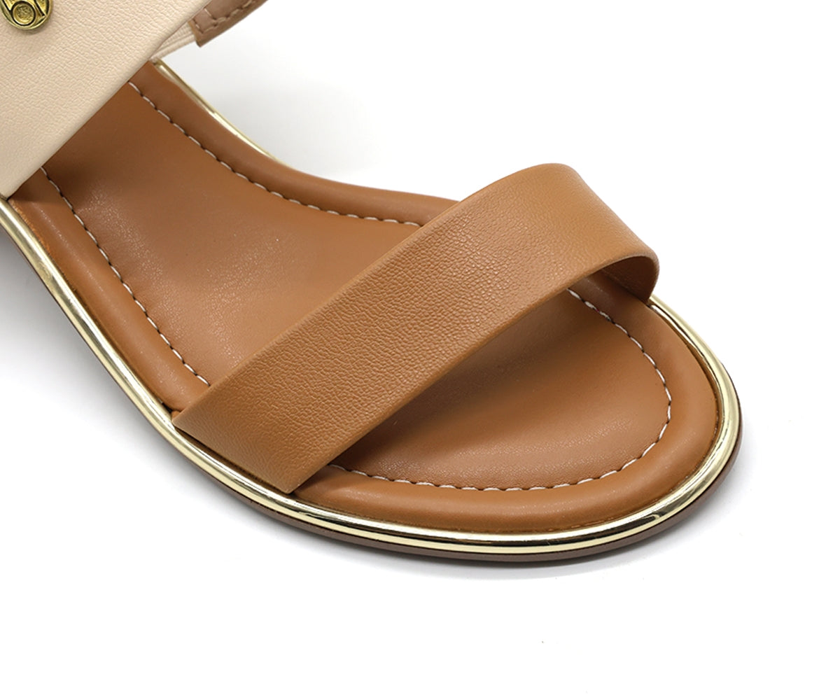 br gold trimmed two-tone sandal