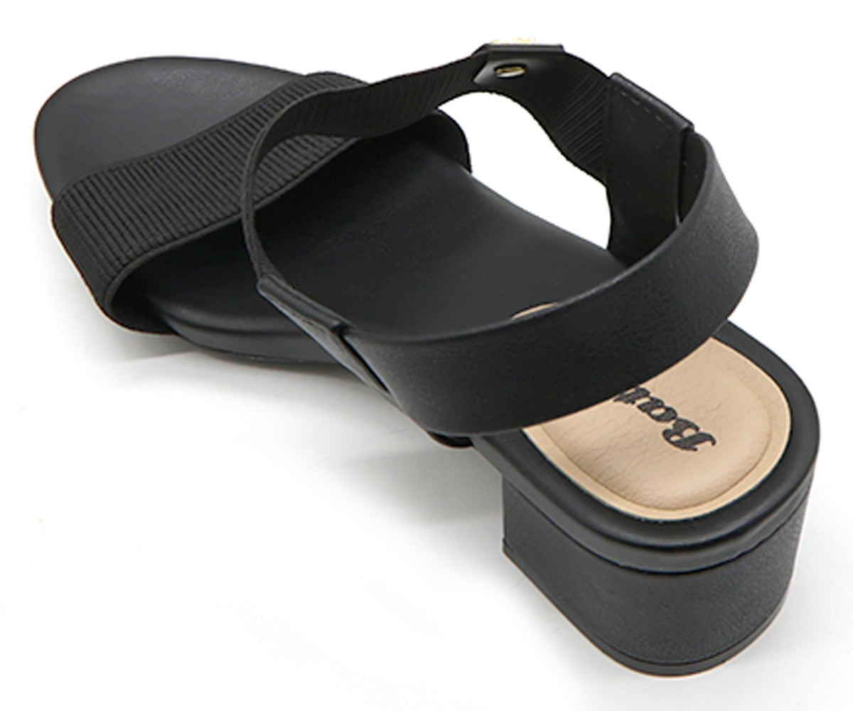 BR Black Elastic Sandal