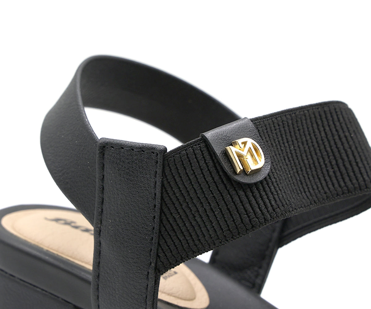 BR Black Elastic Sandal
