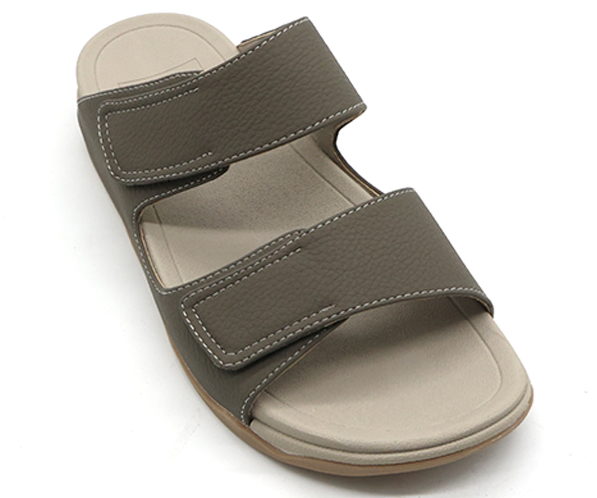 khaki urban velcro slides