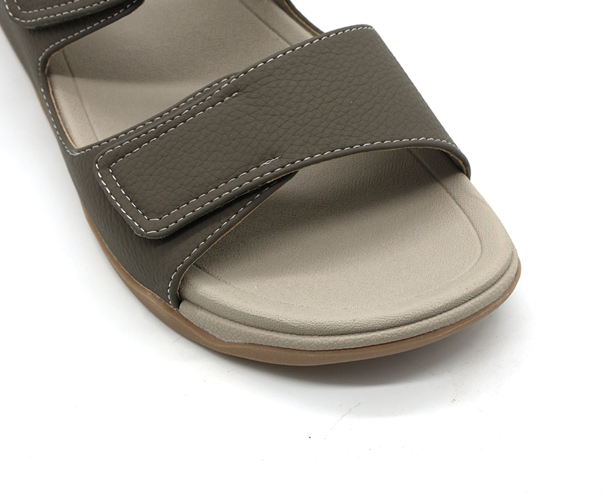 khaki urban velcro slides