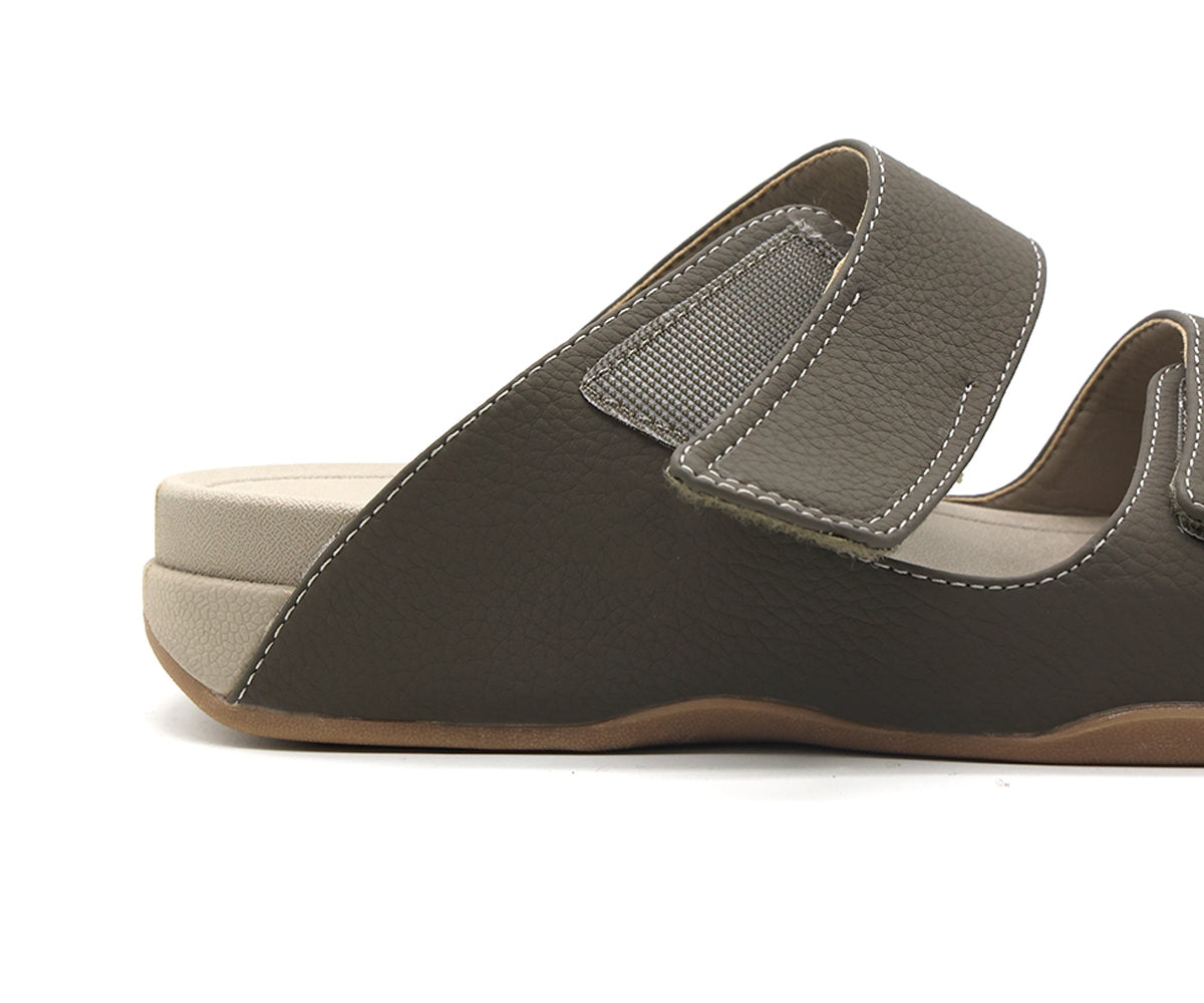 khaki urban velcro slides