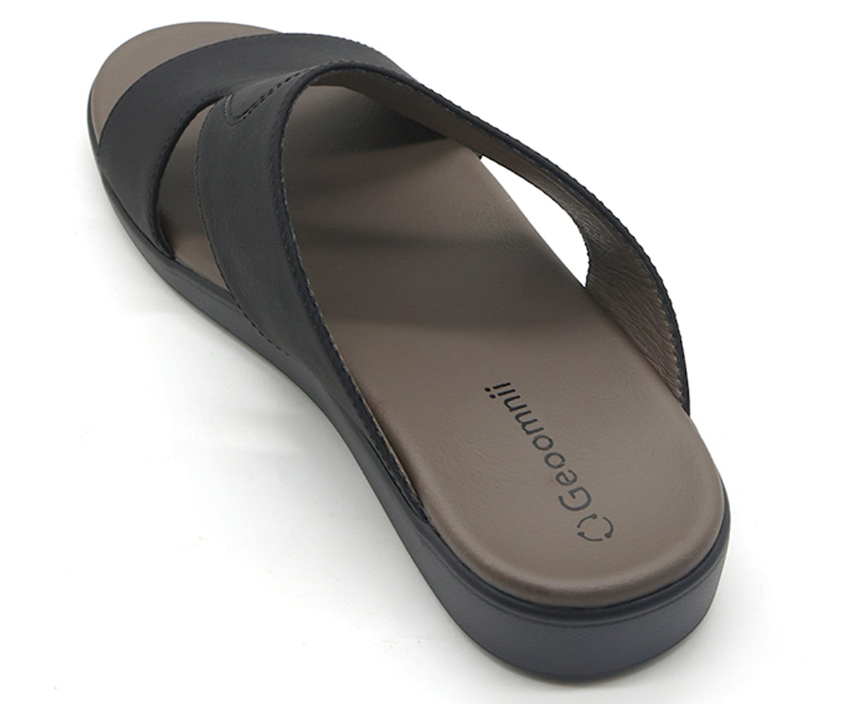 ultra soft black nubuck slides