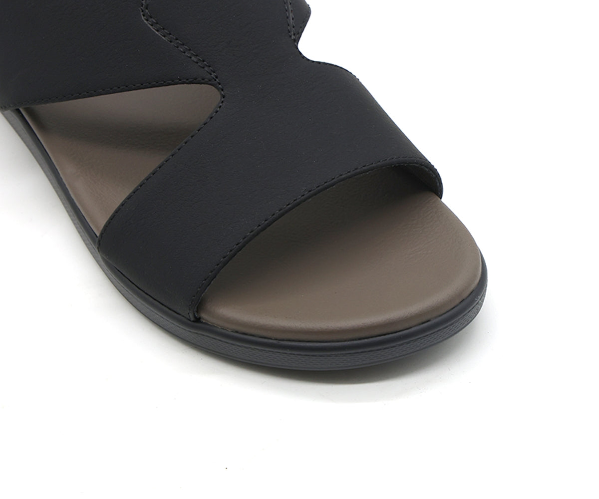 ultra soft black nubuck slides
