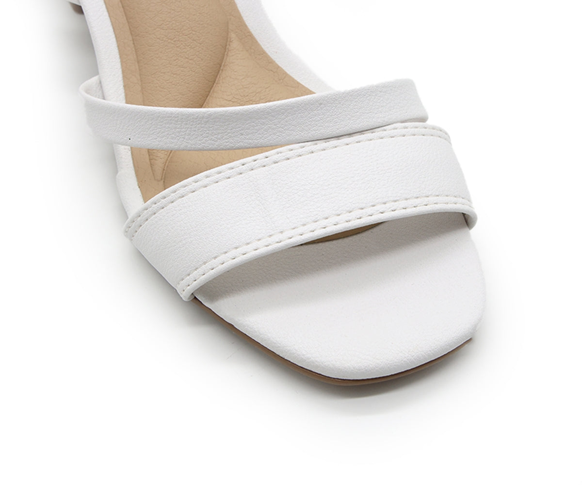 br all white block sandal