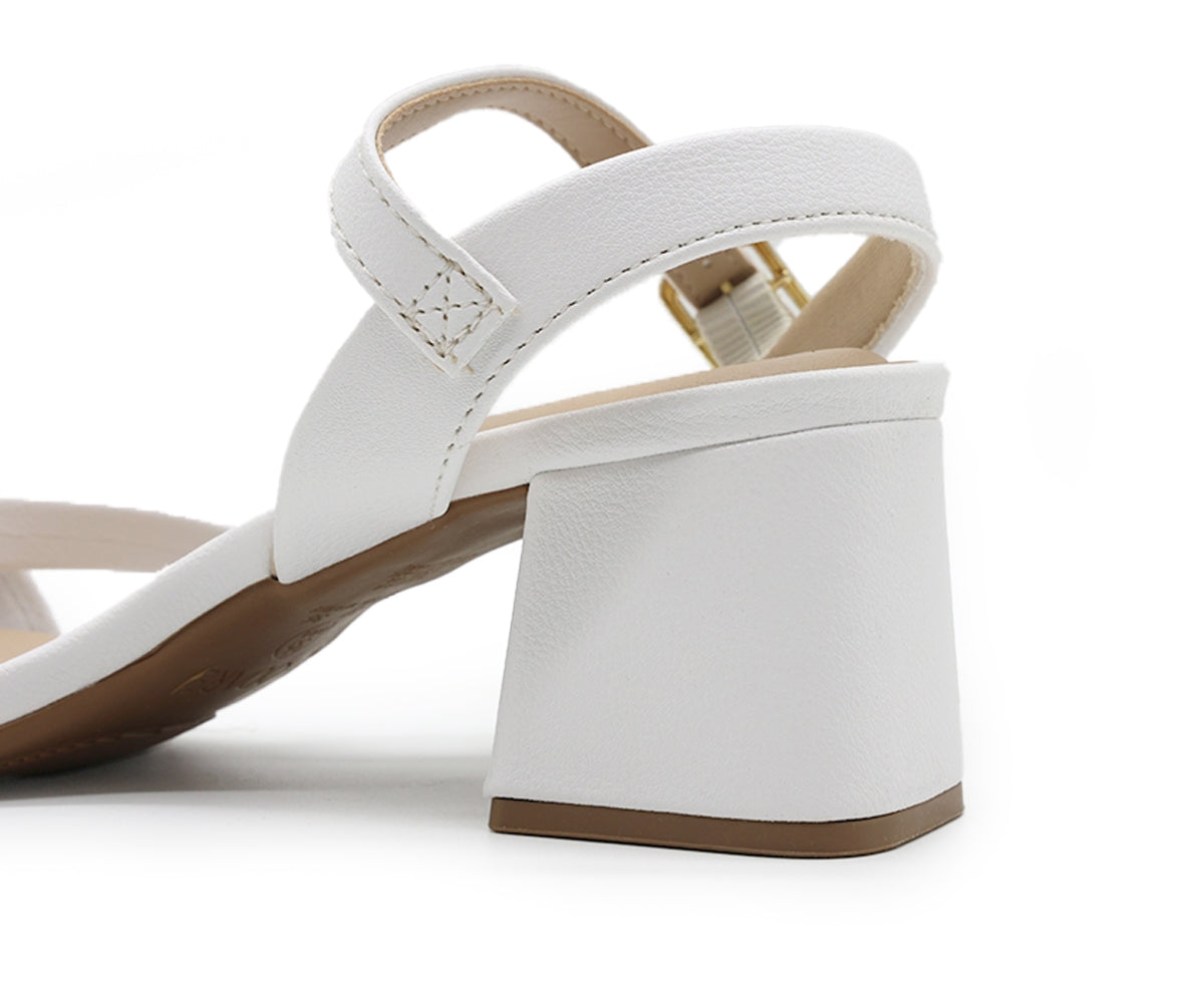 br all white block sandal