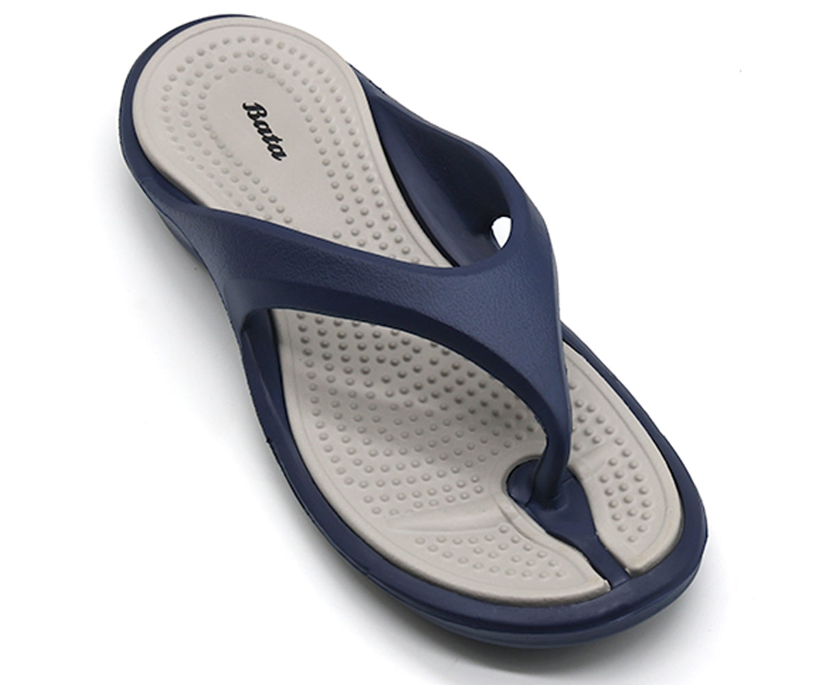 navy & grey flip flops