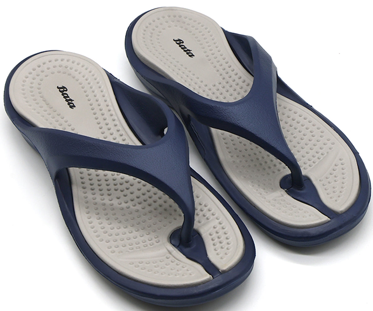 navy & grey flip flops