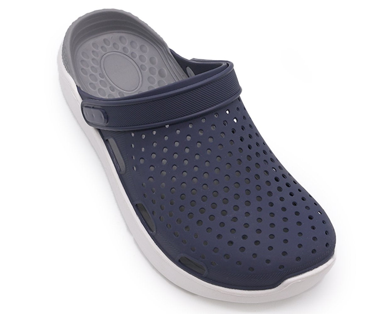 navy contrast foam clogs
