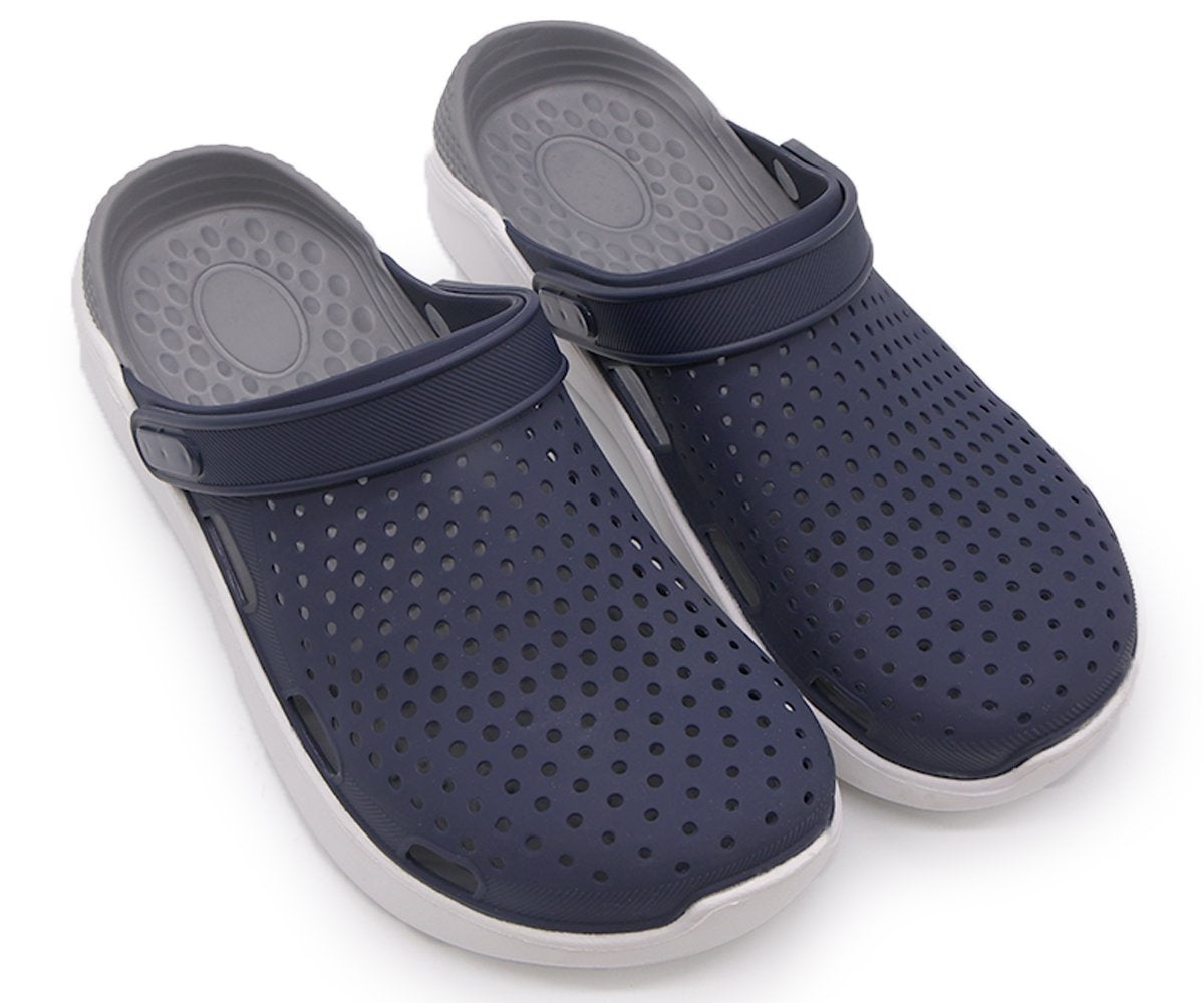 navy contrast foam clogs