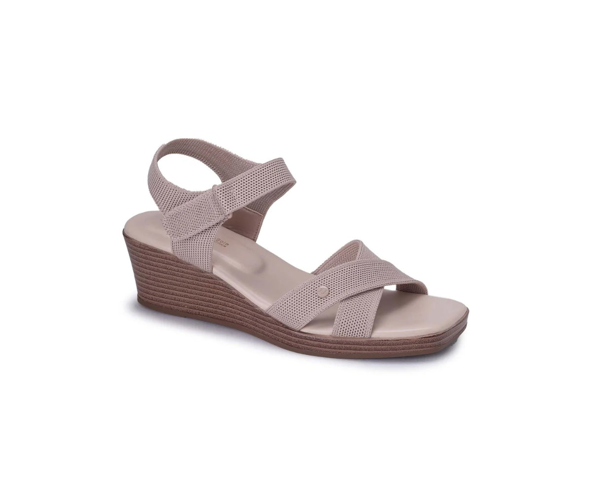 beige knit wedge sandals