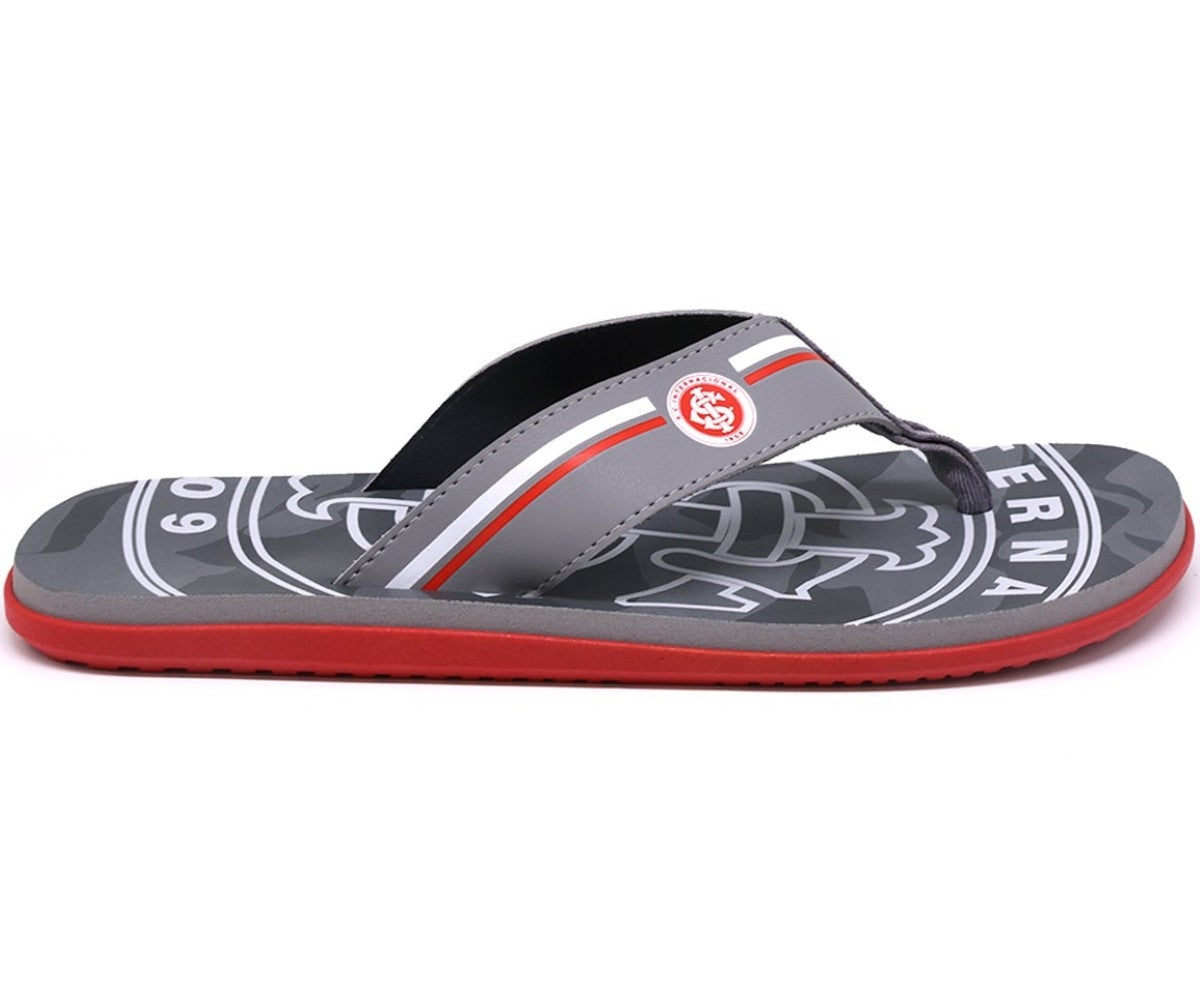 br sport grey & red flip flops