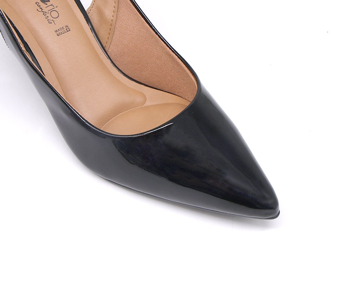 br classic mid-heel patent blk slingback stilletos