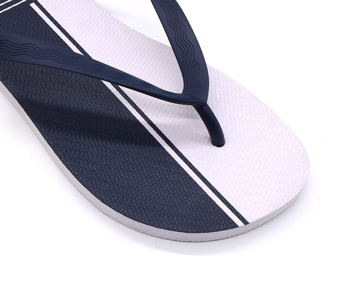 br sport navy & white flip flops