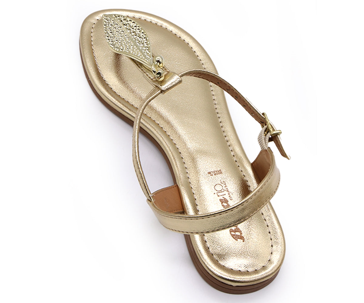 br gold leaf sandals