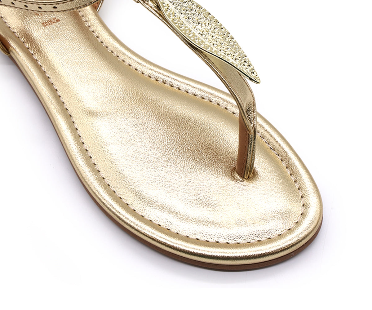 br gold leaf sandals