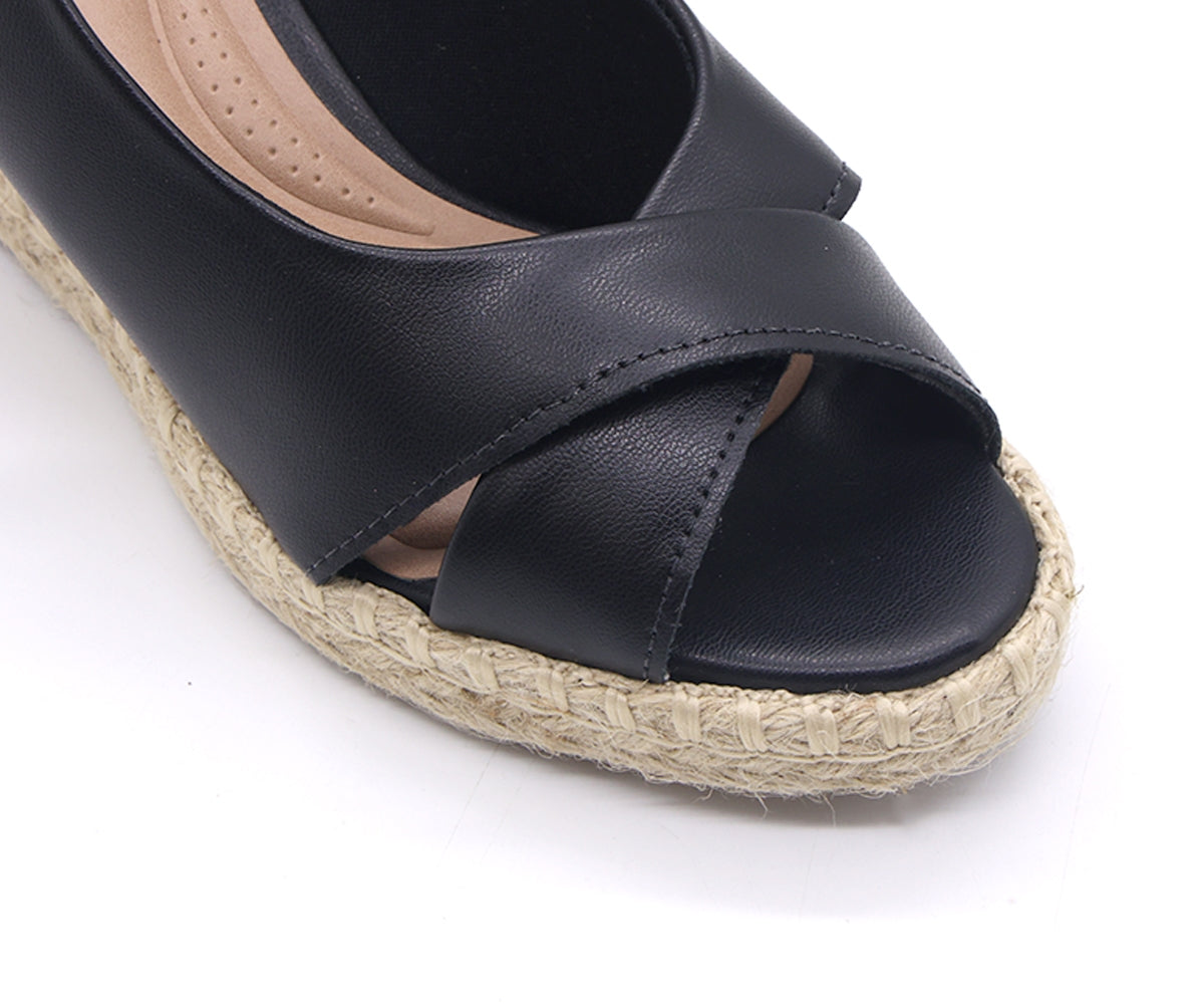 br black espadrille wedge sandal