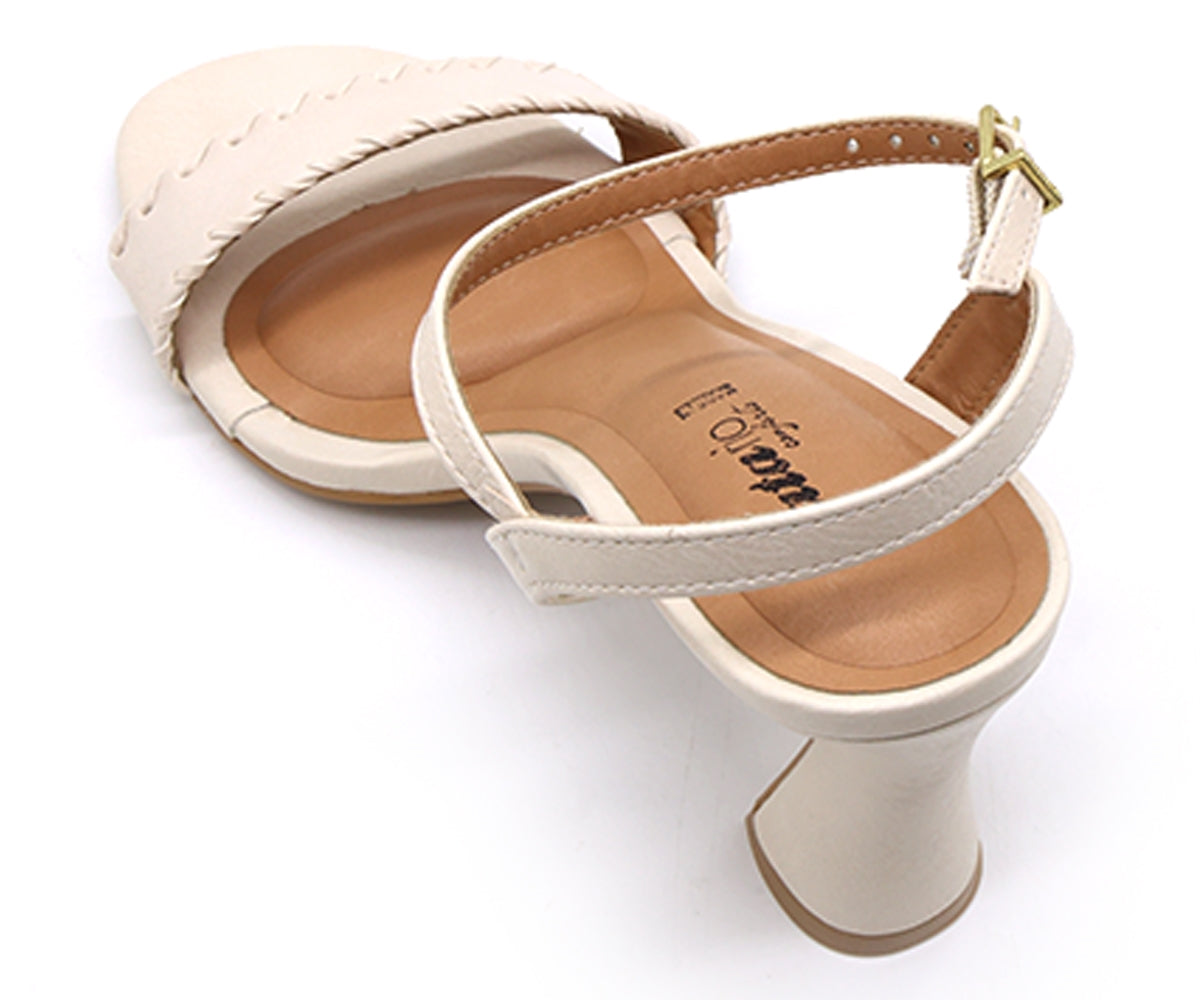 br cream stitched sandal