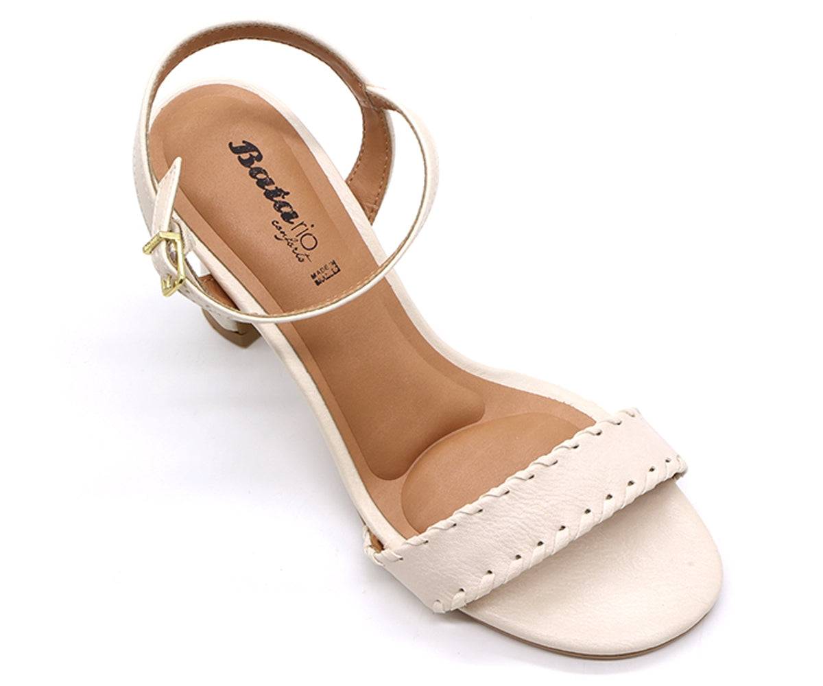 br cream stitched sandal