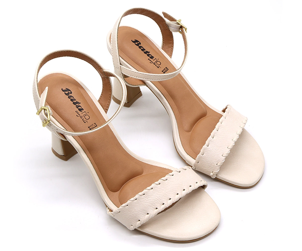 br cream stitched sandal