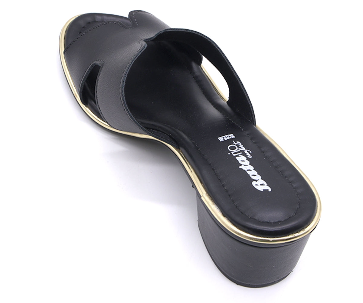 br black cut-out mules
