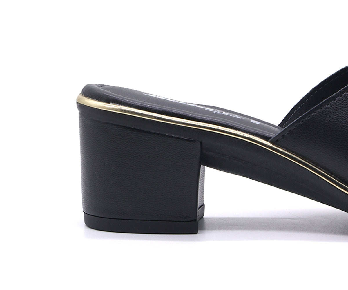 br black cut-out mules