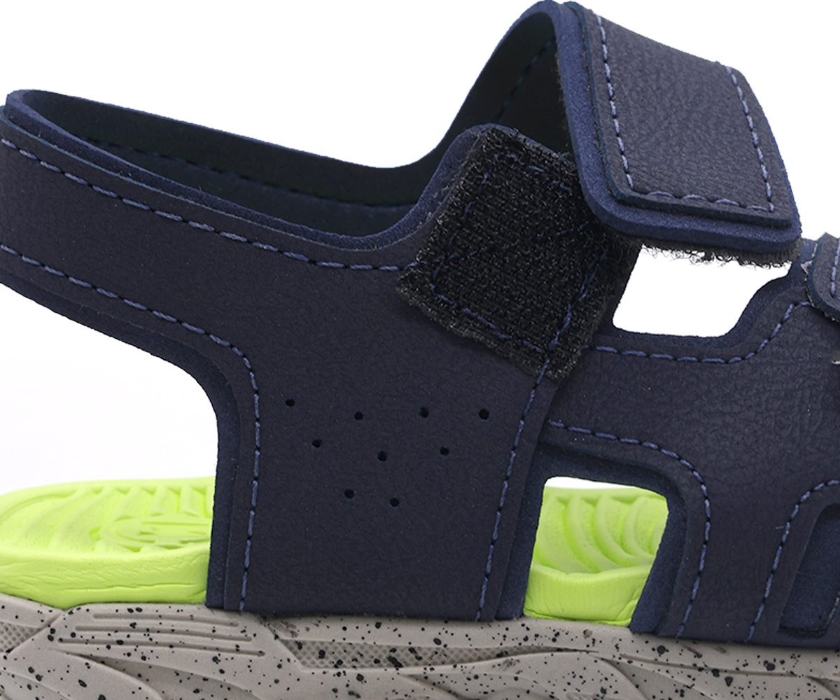 br baby navy & green velcro sandal