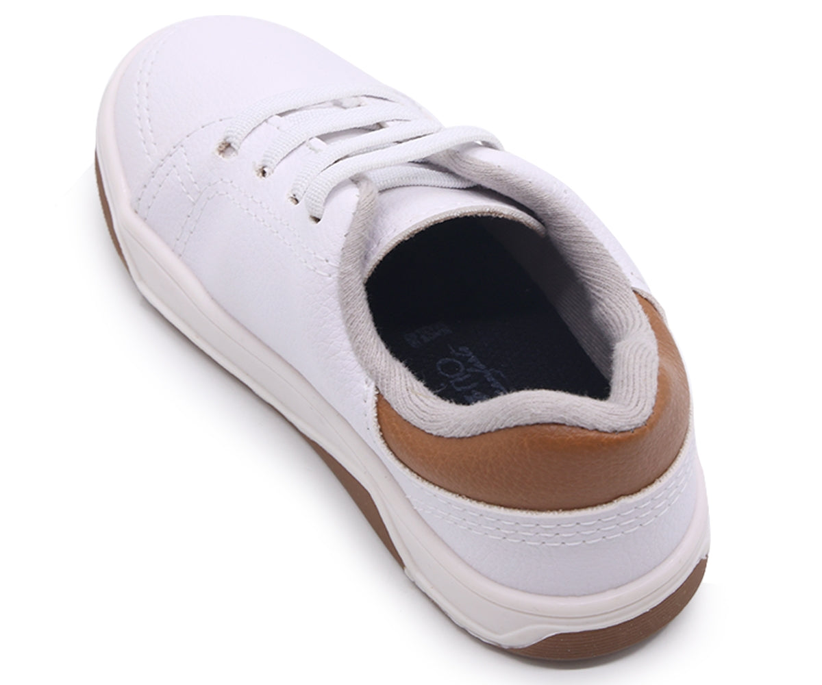 br baby white sneakers w/ elastic lace