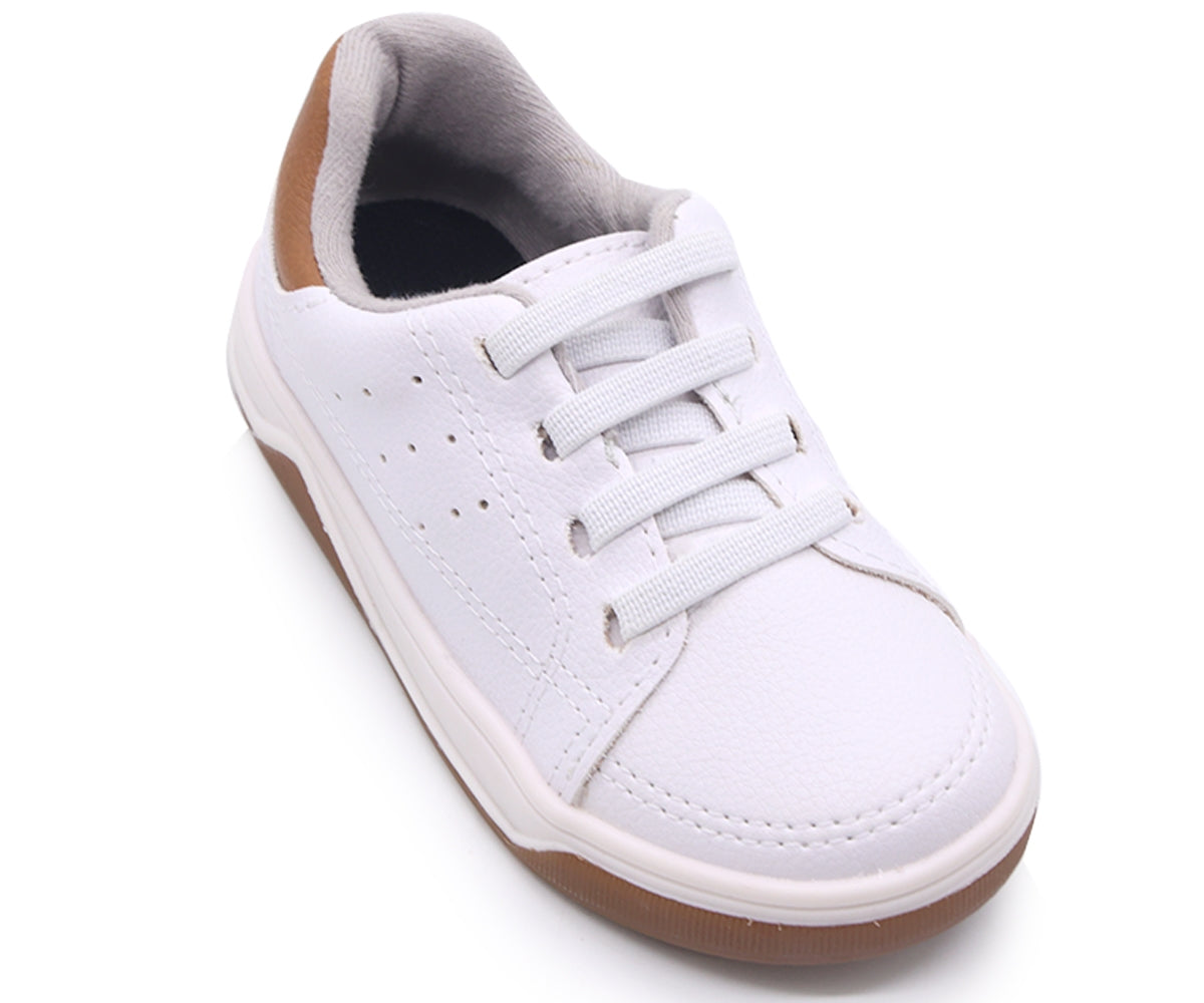 br baby white sneakers w/ elastic lace