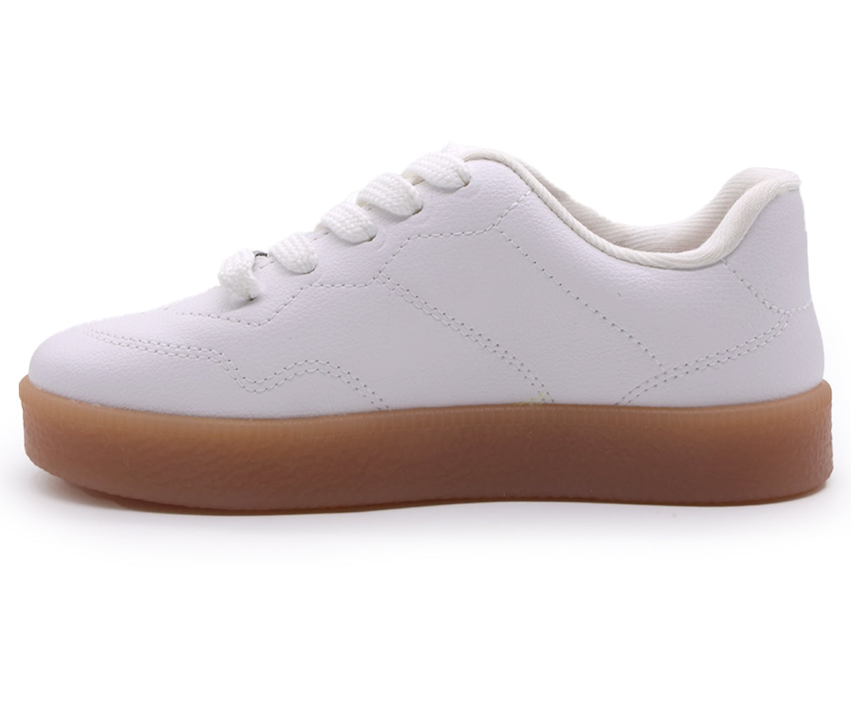 br girls white gum trainers