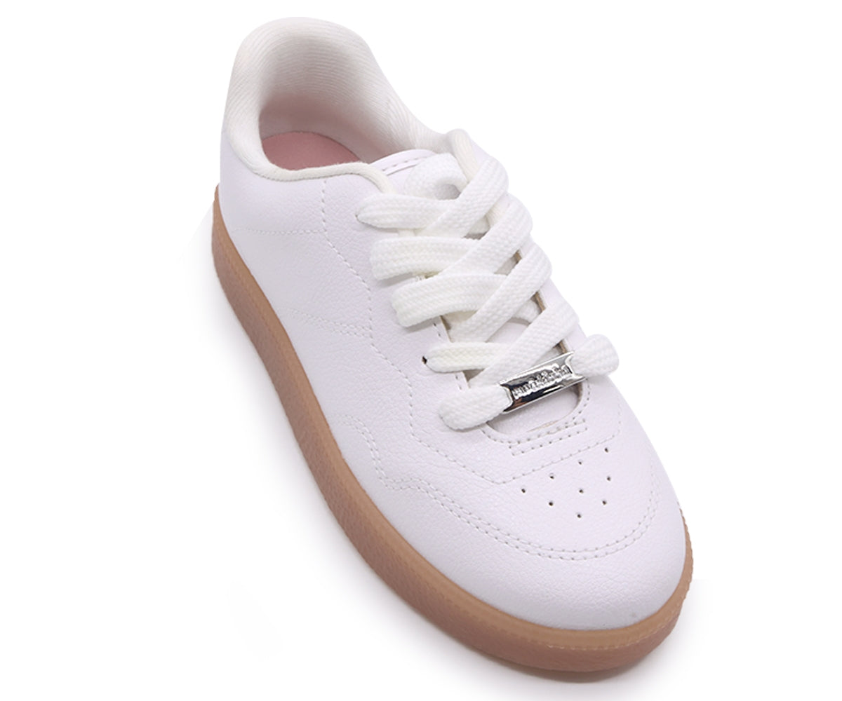 br girls white gum trainers
