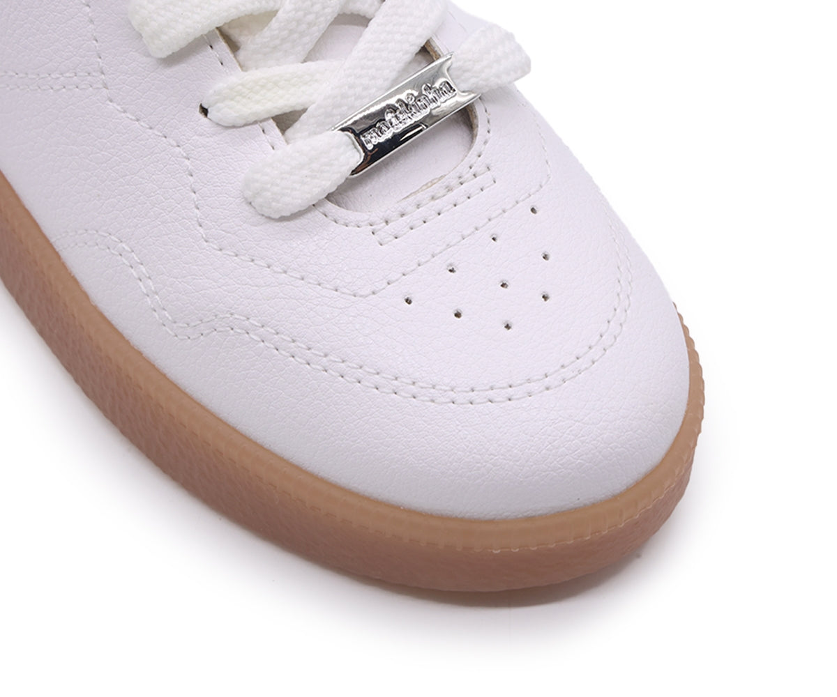br girls white gum trainers